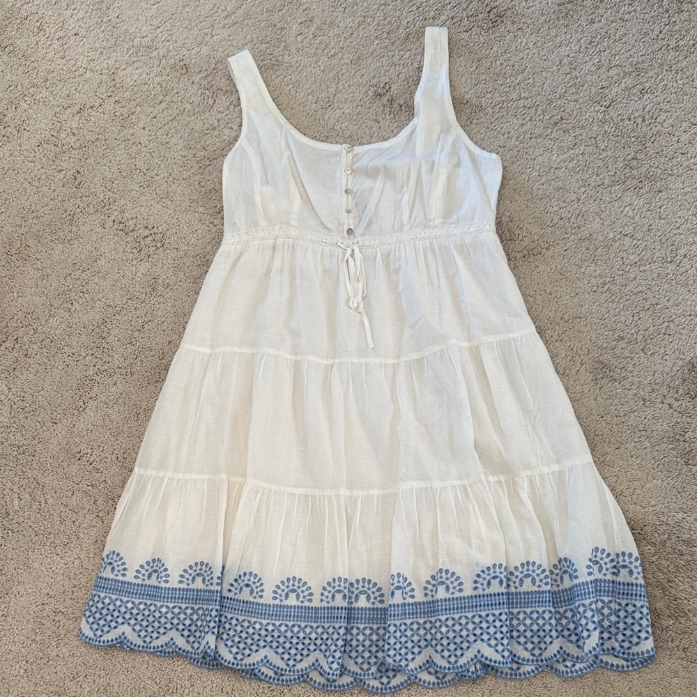Seraphine White and Blue Midi Dress maternity